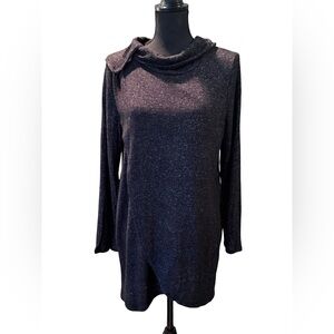 Elegant Charcoal/Black Tunic Sweater for Women